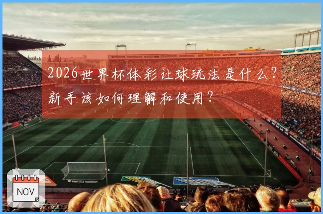 2026世界杯体彩让球玩法是什么？新手该如何理解和使用？
